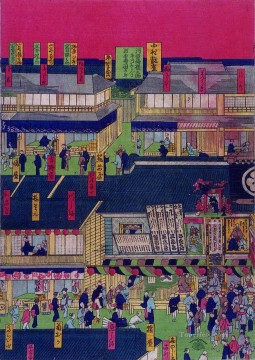 cityscape Keisai Eisen Japanese Oil Paintings